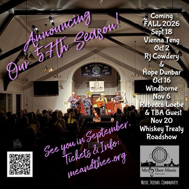 Fall concerts coming soon at Me&Thee Music on Fall season starts September 18th Me&Thee Music Fall 2026 Lineup